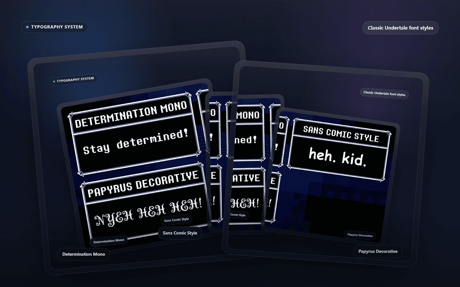 Font style comparison for retro dialogue boxes
