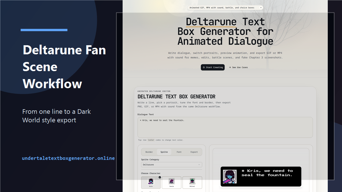 Deltarune Fan Scene Workflow for Text Box Clips